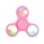 Wholesale LED Light Up Push Button Switch Fidget Spinner Stress Reducer Toy (Pink)